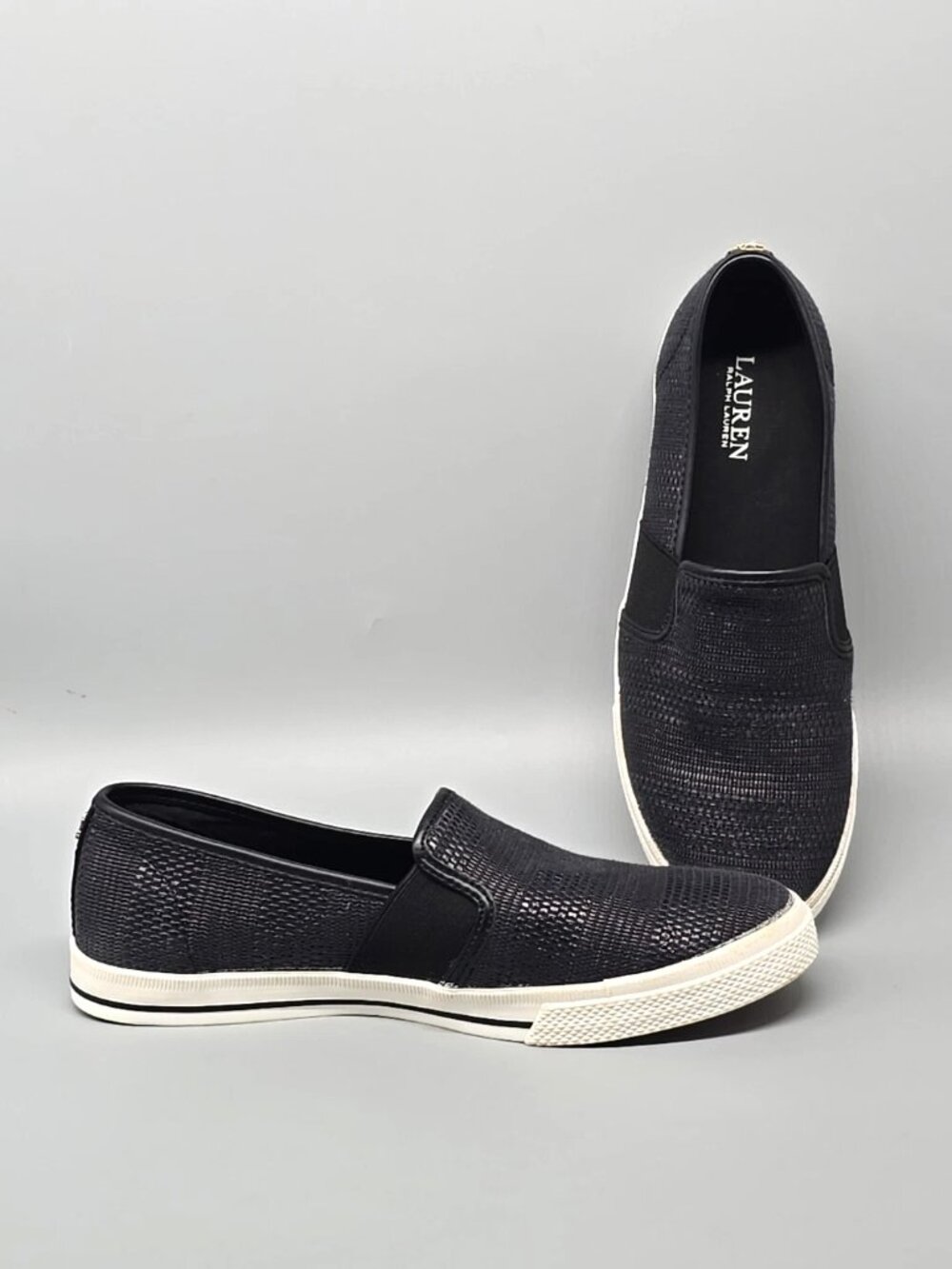 Lauren Ralph Lauren Jinny Black Slip on Flats Sneakers Women's Size 9B